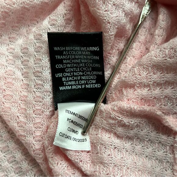 NWT Torrid Waffle VNeck Long Sleeve Mesh Insert  Sweatshirt Almond Blossom 2X - Picture 11 of 12